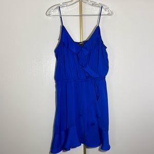 Worn once for birthday Express satin mock wrap dress size L